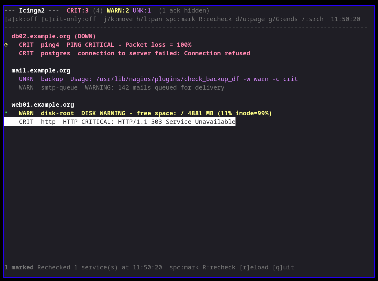 icinga-tui showing demo data